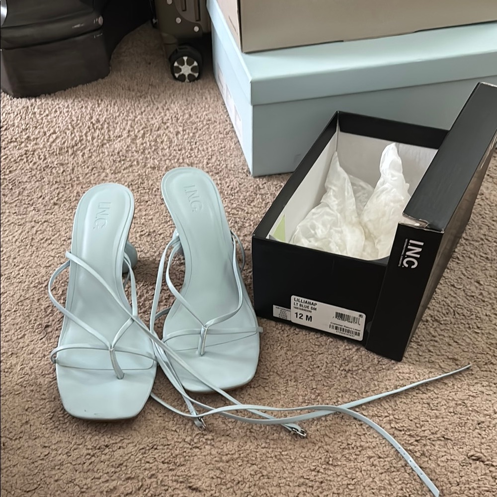INC International Concepts White Strappy Sandals